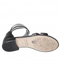 Woman's open shoe with zipper in black leather and silber and copper laminated leather heel 2 - Available sizes:  43