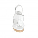 Sandalo da donna con plateau in pelle bianca zeppa 7 - Misure disponibili: 32, 33, 42, 43, 45