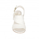 Sandale pour femmes en cuir blanc talon 7 - Pointures disponibles:  32, 33, 42, 43