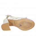 Sandale pour femmes en cuir blanc talon 7 - Pointures disponibles:  32, 33, 42, 43