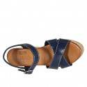 Sandalo da donna in vernice blu con cinturino, plateau e zeppa 9 - Misure disponibili: 34, 42, 43, 44, 45