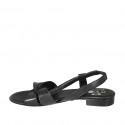 Sandalia para mujer con elastico en piel negra tacon 2 - Tallas disponibles:  32, 33, 42