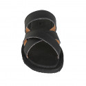 Mule para mujer en piel negra talon 1 - Tallas disponibles:  33, 42, 43