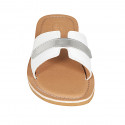 Mule para mujer en piel blanca y charol plateado tacon 1 - Tallas disponibles:  42