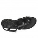 Sandalo infradito da donna in pelle nera tacco 2 - Misure disponibili: 32, 33, 42, 43, 44, 45, 46