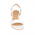 Sandalo da donna con cinturino in pelle bianca tacco 4 - Misure disponibili: 32, 33, 44, 45