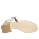 Sandalia con cinturon para mujer en piel blanca tacon 5 - Tallas disponibles:  32, 42, 43, 45, 46