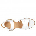 Sandalia con cinturon para mujer en piel blanca tacon 5 - Tallas disponibles:  32, 42, 43, 45, 46