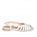 Sandalia para mujer en piel blanca tacon 2 - Tallas disponibles:  46