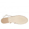 Woman's sandal in white leather heel 2 - Available sizes:  46