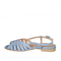 Sandalo da donna in pelle azzurra tacco 2 - Misure disponibili: 32, 42, 44, 45, 46