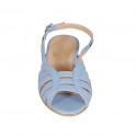 Sandalo da donna in pelle azzurra tacco 2 - Misure disponibili: 32, 42, 44, 45, 46