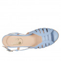 Sandalo da donna in pelle azzurra tacco 2 - Misure disponibili: 32, 42, 44, 45, 46