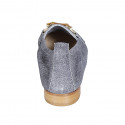 Mocassino da donna con accessorio in camoscio effetto jeans blu tacco 2 - Misure disponibili: 33, 43, 44, 45, 46