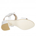 Woman's sandal in white leather with buckle heel 5 - Available sizes:  44, 45