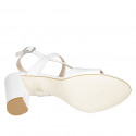 Sandale pour femmes avec elastique en cuir blanc talon 8 - Pointures disponibles:  33, 34, 42, 43, 44