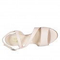 Sandale pour femmes avec elastique en cuir rose talon 8 - Pointures disponibles:  33, 34, 43, 44