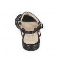 Woman's sandal in black leather heel 2 - Available sizes:  32, 33, 43