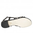 Sandalia para mujer en piel negra tacon 2 - Tallas disponibles:  32, 33, 43