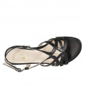 Woman's sandal in black leather heel 2 - Available sizes:  32, 33, 43