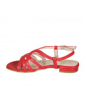 Woman's sandal in red leather heel 2 - Available sizes:  32, 33, 45