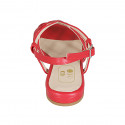 Woman's sandal in red leather heel 2 - Available sizes:  32, 33, 45