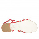 Woman's sandal in red leather heel 2 - Available sizes:  32, 33, 45