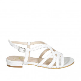 Sandale pour femmes en cuir blanc avec talon 2 - Pointures disponibles:  32