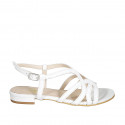 Woman's sandal in white leather with heel 2 - Available sizes:  32