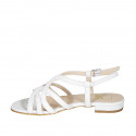 Sandale pour femmes en cuir blanc avec talon 2 - Pointures disponibles:  32