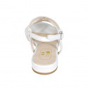 Sandale pour femmes en cuir blanc avec talon 2 - Pointures disponibles:  32