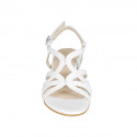 Sandale pour femmes en cuir blanc avec talon 2 - Pointures disponibles:  32