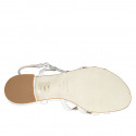 Sandalia para mujer en piel blanca con tacon 2 - Tallas disponibles:  32, 33, 43, 44
