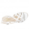 Sandale pour femmes en cuir blanc avec talon 2 - Pointures disponibles:  32