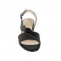 Sandale pour femmes en cuir verni et cuir noir talon 3 - Pointures disponibles:  32, 33, 34, 42, 43, 44, 45