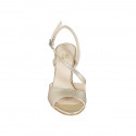 Sandale pour femmes en cuir lamé de couleur platine talon 8 - Pointures disponibles:  32, 33, 34