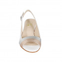 Woman's sandal in white and copper and silver laminated leather heel 3 - Available sizes:  45