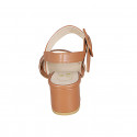 Sandale pour femmes avec boucle en cuir cognac talon 5 - Pointures disponibles:  33, 34