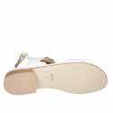 Sandale pour femmes avec strass multicouleur en cuir blanc talon 2 - Pointures disponibles:  32, 33, 42, 43, 44, 45, 46