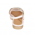 Woman's sandal with golden leather accessory and strap in light rose leather heel 2 - Available sizes:  32, 33, 42, 46