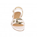 Sandale pour femmes avec accessoire en cuir d'or et courroie en cuir rose talon 2 - Pointures disponibles:  32, 33, 42, 43, 44, 45, 46