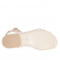 Sandale pour femmes avec accessoire en cuir d'or et courroie en cuir rose talon 2 - Pointures disponibles:  32, 33, 42, 43, 44, 45, 46