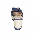 Sandalo da donna in camoscio blu con borchie, plateau e zeppa rivestita 7 - Misure disponibili: 43, 44