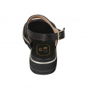 Sandalo da donna in pelle nera con zeppa 3 - Misure disponibili: 32, 33, 43, 44