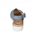 Sandalo da donna in pelle stampata azzurra zeppa 3 - Misure disponibili: 33, 42, 43, 45, 46