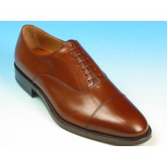 Men's laced oxford shoe with captoe in brown leather - Available sizes:  52