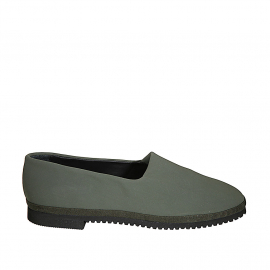 Woman's friulian mocassin in green elastic fabric heel 2 - Available sizes:  32, 33, 34, 35, 42, 43, 44, 46