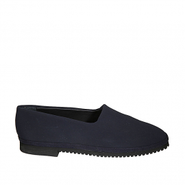 Woman's friulian mocassin in dark blue elastic fabric heel 2 - Available sizes:  32, 33, 34, 35, 42, 43, 46