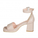 Scarpa aperta da donna con plateau e cinturino in pelle stampata nude tacco 7 - Misure disponibili: 42