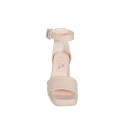 Scarpa aperta da donna con plateau e cinturino in pelle stampata nude tacco 7 - Misure disponibili: 42